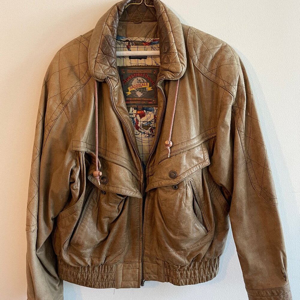 Share Vintage Adventure Bound Mens Wilson Leather Jacket Lined Thinsulate Bomber